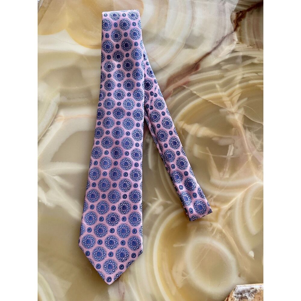 Ermenegildo Zegna Pink Floral Tie Silk Made in Italy